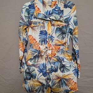 Chico's Tropical Print Mini Dress - Blue, Green, Orange